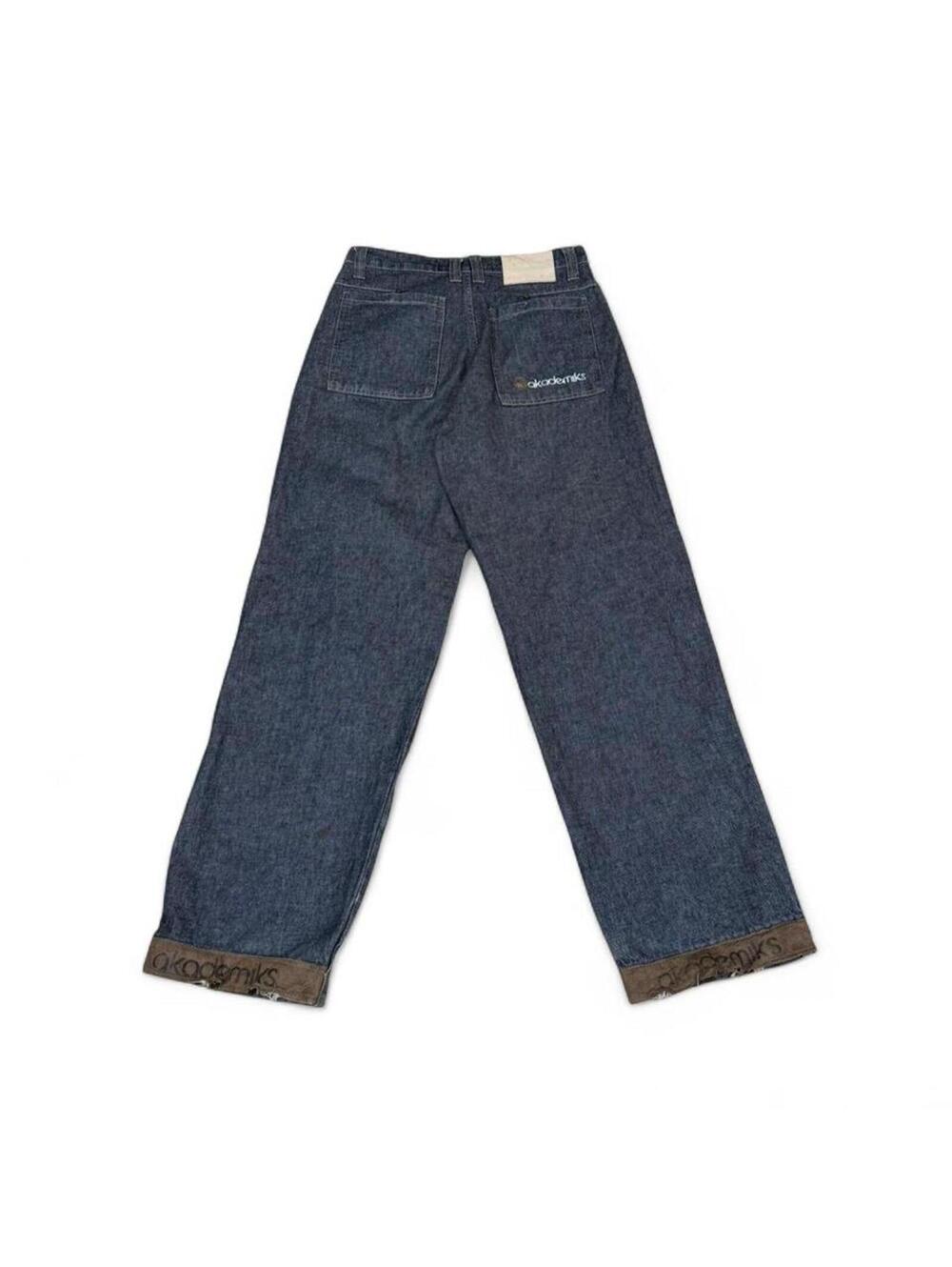 Akademiks y2k style denim jeans with unique style - Picture 2 of 8